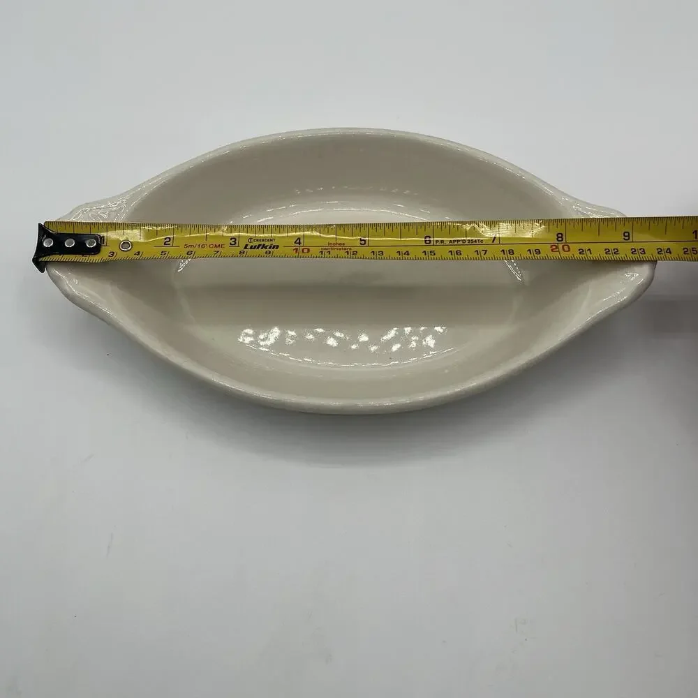 Vintage Syscoware White Ceramic Oval Au Gratin Baking Dish with Handles #5337258